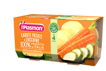 PLASMON OMOGENEIZZATO CAROTE PATATE ZUCCHINE 4 X 80 G - Farmacia-flash.it