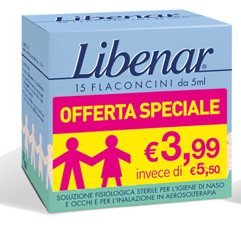 LIBENAR 15 FLACONCINI SOLUZIONE ISOTONICA 5 ML TAGLIO PREZZO - Farmacia-flash.it