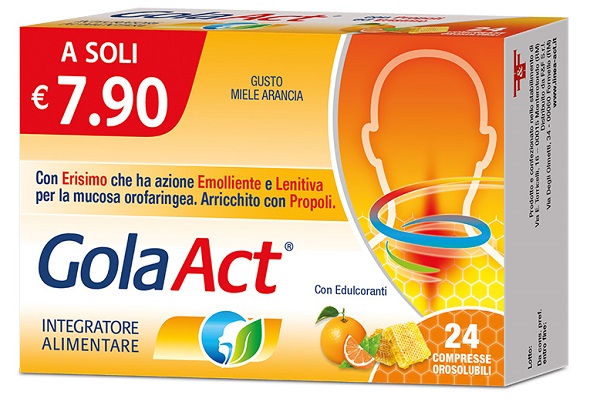 GOLA ACT MIELE ARANCIA 24 COMPRESSE SOLUBILI 33,6 G - Farmacia-flash.it