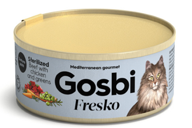 GOSBI FRESKO CAT STERILIZED BEEF CHICKEN GREENS 70 G - Farmacia-flash.it