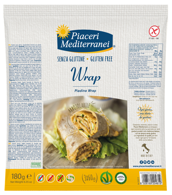 PIACERI MEDITERRANEI PIADINA WRAP 180 G - Farmacia-flash.it