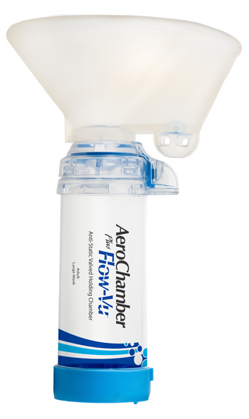 CAMERA DISTANZIATRICE ANTISTATICA AEROCHAMBER PLUS FLOWVU MASCHERA ADULTI LARGE BLU - Farmacia-flash.it