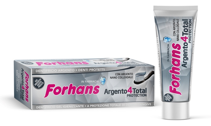 DENTIFRICIO SILVER 4 WHITE FORHANS 75 ML - Farmacia-flash.it