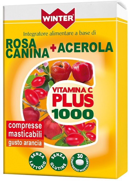 WINTER VITAMINA C PLUS 1000 ROSA CANINA + ACEROLA 30 COMPRESSE MASTICABILI - Farmacia-flash.it