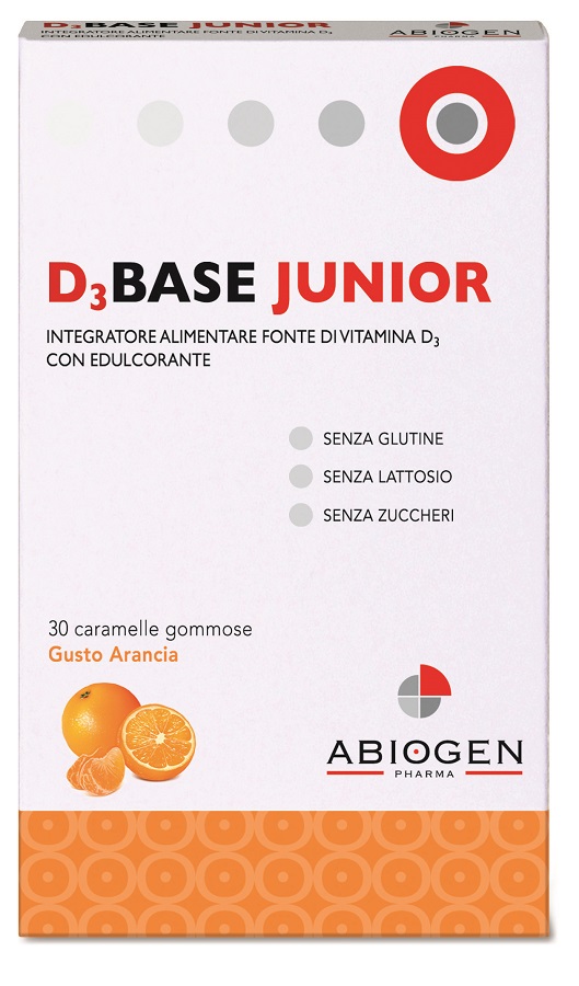 D3BASE JUNIOR 30 CARAMELLE GOMMOSE ARANCIA - Farmacia-flash.it