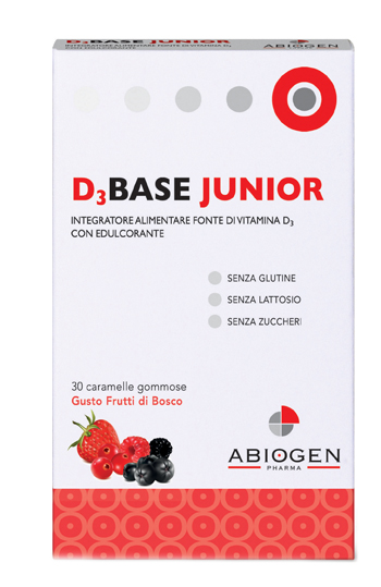 D3BASE JUNIOR 30 CARAMELLE GOMMOSE FRUTTI DI BOSCO - Farmacia-flash.it