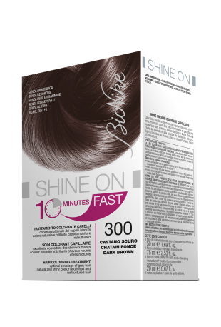 BIONIKE SHINE ON FAST TRATTAMENTO COLORANTE CAPELLI CASTANO SCURO 300 FLACONE 60 ML + TUBO 60 ML - Farmacia-flash.it