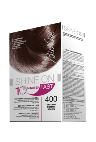 BIONIKE SHINE ON FAST TRATTAMENTO COLORANTE CAPELLI CASTANO 400 60 ML + TUBO 60 ML - Farmacia-flash.it