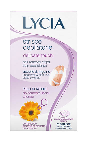 LYCIA STRISCE DEPILATORIE DELICATE TOUCH ASCELLE E INGUINE 20 PEZZI - Farmacia-flash.it