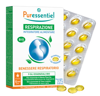 PURESSENTIEL RESPIRAZIONE BIO 9 OLI ESSENZIALI 30 CAPSULE - Farmacia-flash.it