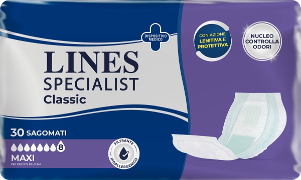 PANNOLONE PER INCONTINENZA LINES SPECIAL CLASSIC SAGOMATO MAXI 30 PEZZI - Farmacia-flash.it