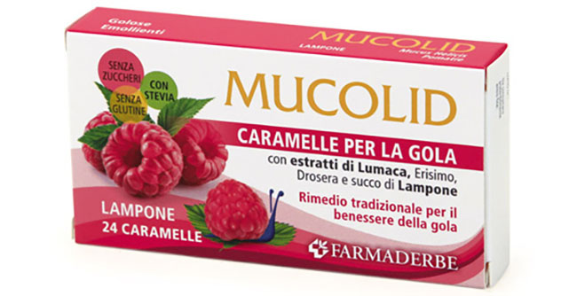 MUCOLID LUMACA & LAMPONE 24 CARAMELLE - Farmacia-flash.it
