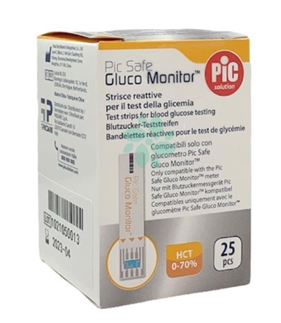 STRISCE MISURAZIONE GLICEMIA PIC GLUCO MONITOR 25 PEZZI - Farmacia-flash.it