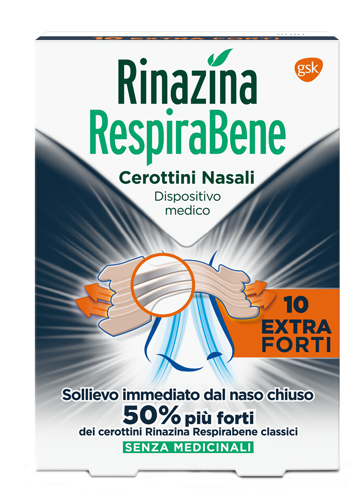 RINAZINA RESPIRABENE CEROTTI NASALI EXTRA FORTI 10 PEZZI - Farmacia-flash.it