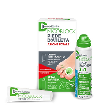 DERMOVITAMINA MICOBLOCK PIEDE D'ATLETA CREMA 30 ML + SPRAY BARRIERA 3 IN 1 100 ML - Farmacia-flash.it