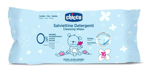 CHICCO COSMESI SALVIETTINE 16 PEZZI - Farmacia-flash.it