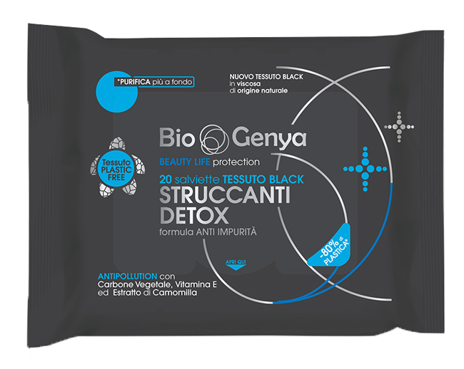 BIOGENYA BEAUTY LIFE PROTECTION 20 SALVIETTE TESSUTO BLACK STRUCCANTI DETOX - Farmacia-flash.it