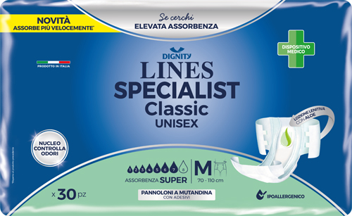 PANNOLONE MUTANDINA LINES SPECIALIST CLASSIC SUPER ULTRA MM 30 PEZZI - Farmacia-flash.it