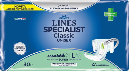 PANNOLONE MUTANDINA LINES SPECIALIST CLASSIC SUPER ULTRA MG 30 PEZZI - Farmacia-flash.it