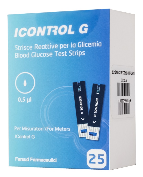 STRISCE MISURAZIONE GLICEMIA ICONTROL G 25 PEZZI - Farmacia-flash.it