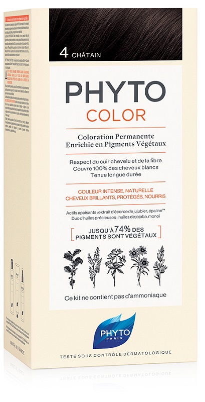 PHYTOCOLOR 4 CASTANO 1 LATTE + 1 CREMA + 1 MASCHERA + 1 PAIO DI GUANTI - Farmacia-flash.it