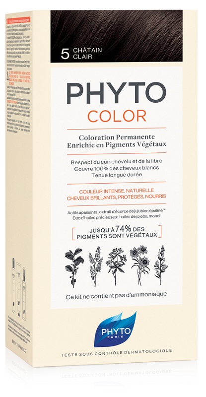 PHYTOCOLOR 5 CASTANO CHIARO 1 LATTE + 1 CREMA + 1 MASCHERA + 1 PAIO DI GUANTI - Farmacia-flash.it