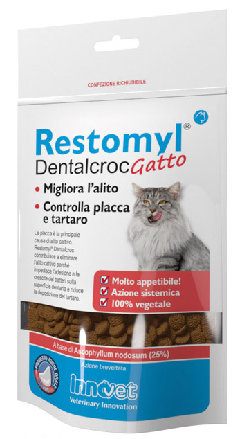 RESTOMYL DENTALCROC GATTO BUSTA 60 G - Farmacia-flash.it