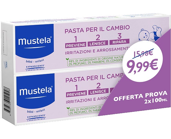 MUSTELA BIPACK PASTA CAMBIO 2 X 100 ML - Farmacia-flash.it