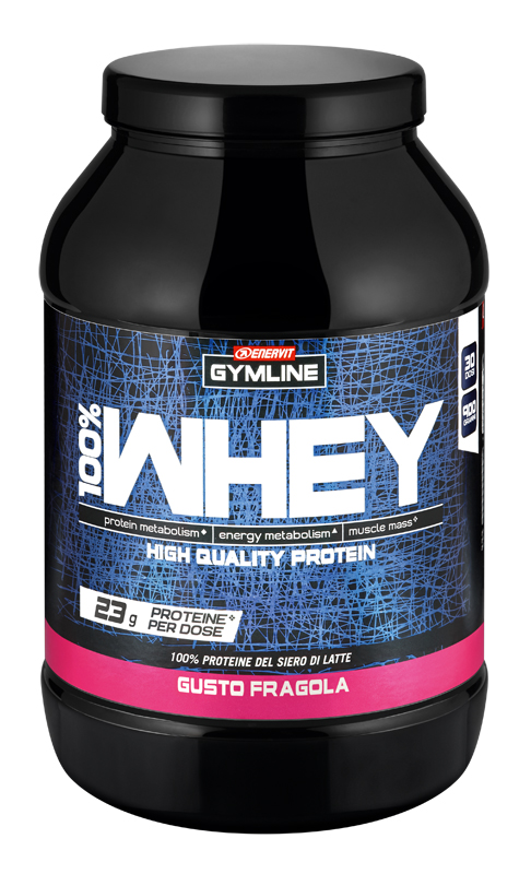 GYMLINE 100% WHEY CONCENTRATE FRAGOLA 900 G - Farmacia-flash.it
