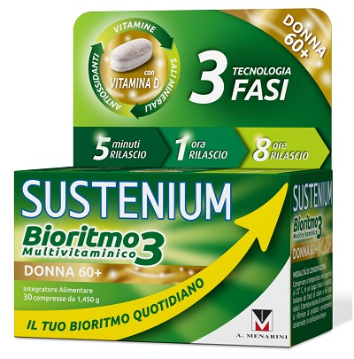 SUSTENIUM BIORITMO3 DONNA 60+ 30 COMPRESSE - Farmacia-flash.it