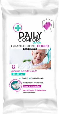 DAILY COMFORT SENIOR GUANTO DETERGENTE 8 PEZZI - Farmacia-flash.it