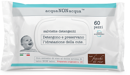 FIOCCHI DI RISO ACQUA NON ACQUA SALVIETTE DETERGENTI 60 PEZZI - Farmacia-flash.it