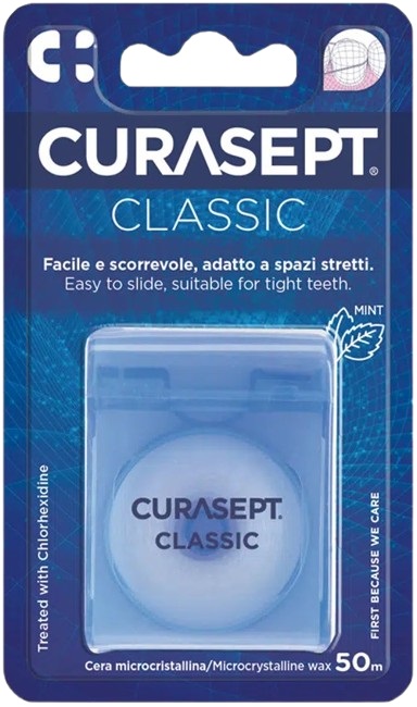 CURASEPT FLOSS CLASSIC CERATO CLOREXIDINA - Farmacia-flash.it
