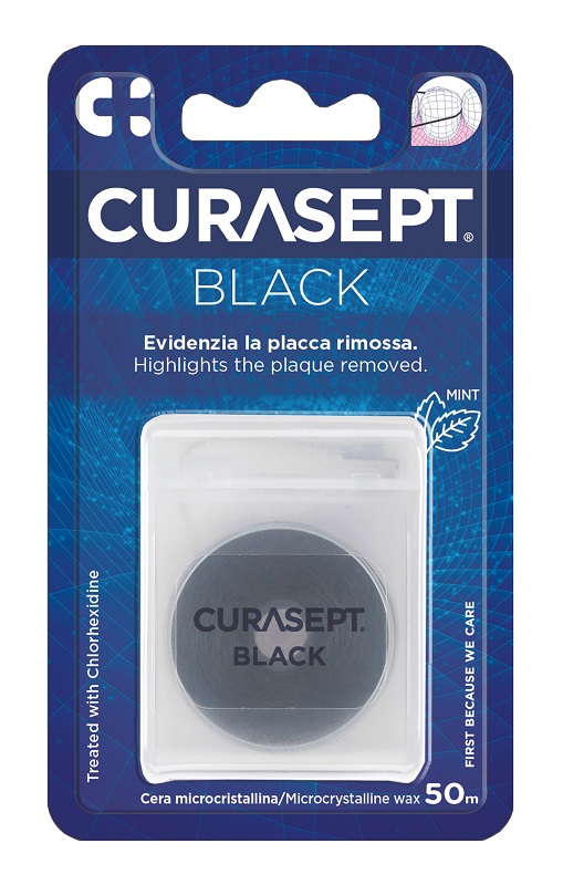 CURASEPT FLOSS CERATO NERO CLOREXIDINA - Farmacia-flash.it