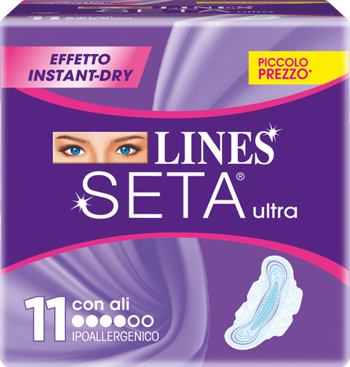 LINES SETA ULTRA ASSORBENTI CON ALI 11 PEZZI - Farmacia-flash.it