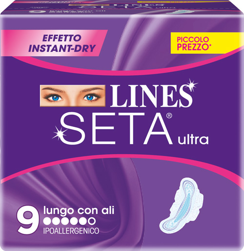 LINES SETA ULTRA ASSORBENTI LUNGHI 9 PEZZI - Farmacia-flash.it