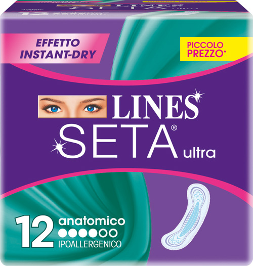 LINES SETA ULTRA ASSORBENTI ANATOMICI 12 PEZZI - Farmacia-flash.it