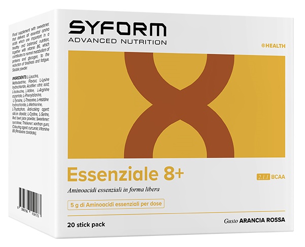 ESSENZIALE 8+ 20 STICK PACK GUSTO ARANCIA ROSSA - Farmacia-flash.it