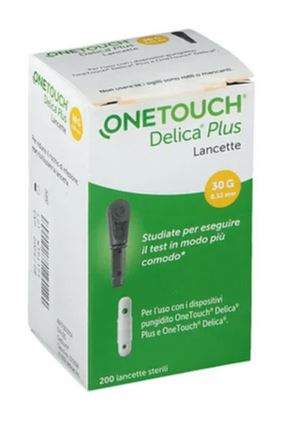 LANCETTE PUNGIDITO ONETOUCH DELICA PLUS 200 PEZZI - Farmacia-flash.it