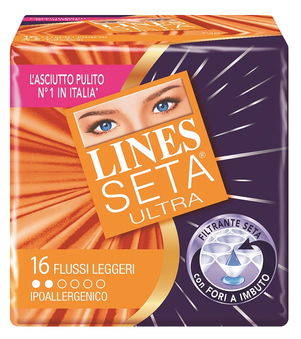 ASSORBENTE LINES SETA ULTRA LEGGERO 16 PEZZI - Farmacia-flash.it