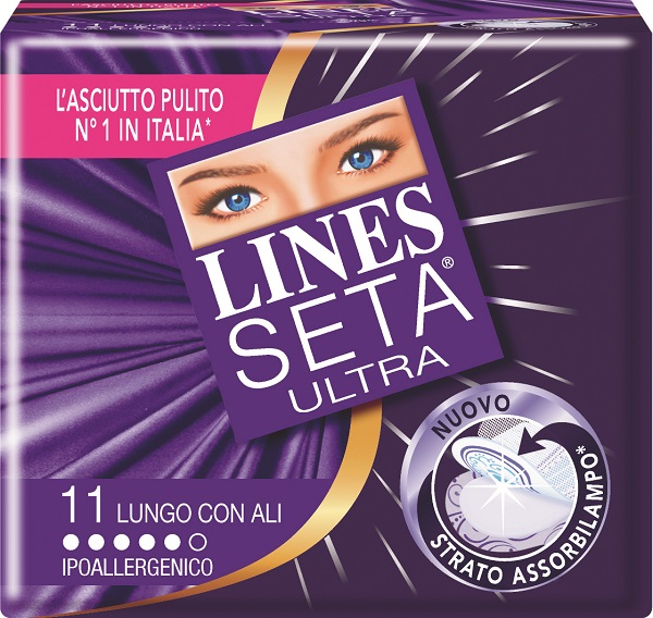 ASSORBENTE LINES SETA ULTRA LUNGO CON ALI 11 PEZZI - Farmacia-flash.it