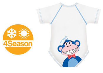 BODY 0/36M BIO COTTON 4SEASON SCIMMIA - Farmacia-flash.it
