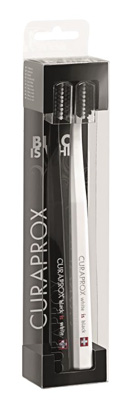 SPAZZOLINO CURAPROX WHITE IS BLACK WHITE/BLACK 2 PEZZI - Farmacia-flash.it