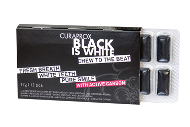 CURAPROX BLACK IS WHITE TO GO CHEWING GUM SLEEVE 12 PEZZI - Farmacia-flash.it