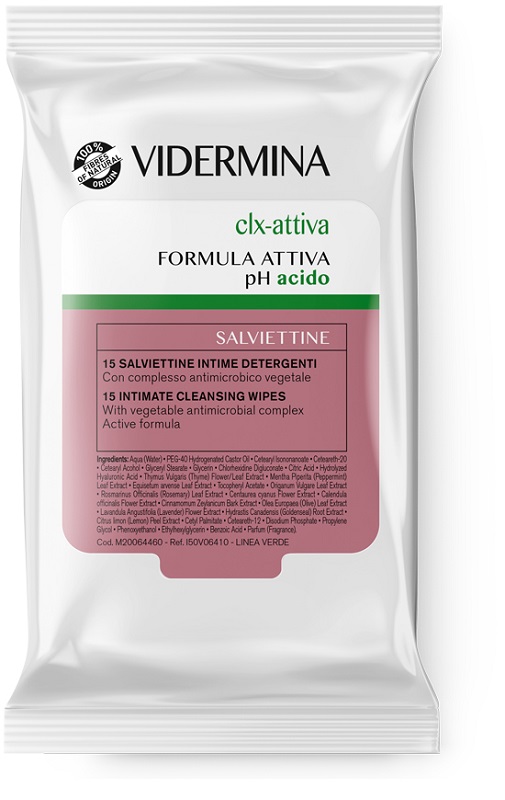 VIDERMINA CLX ATTIVA 15 SALVIETTE INTIME DETERGENTI - Farmacia-flash.it