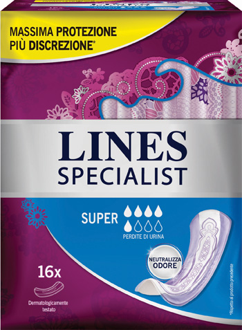 LINES SPECIALIST PANNOLONE SUPER FARMA 16 PEZZI - Farmacia-flash.it
