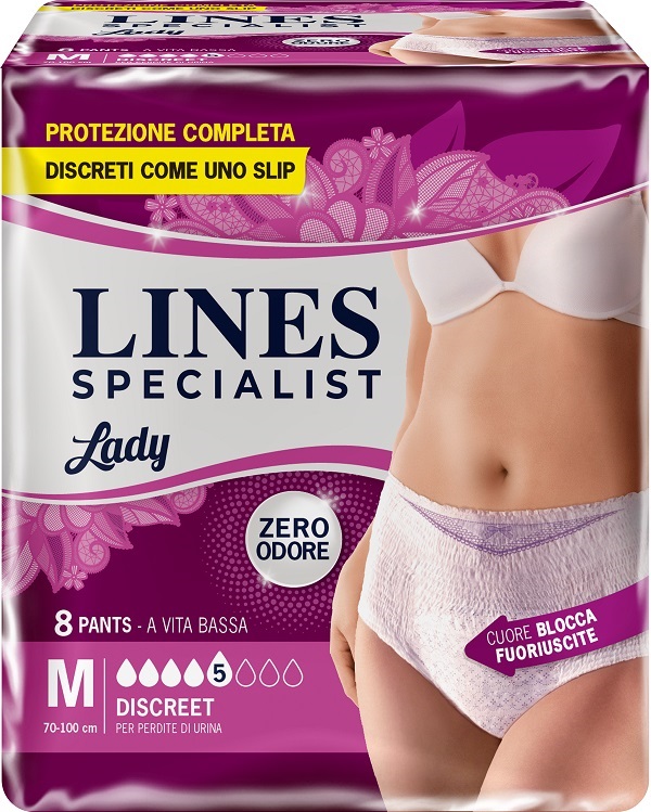LINES SPECIALIST PANTS DISCREET M FARMA 8 PEZZI - Farmacia-flash.it