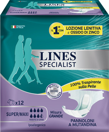 LINES SPECIALIST PANNOLONE A MUTANDA GRANDE 12  PEZZI - Farmacia-flash.it