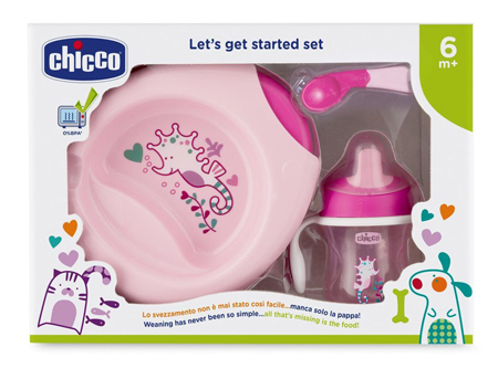 CHICCO SET PAPPA 6M+ ROSA CON CUCCHIAIO ROSA - Farmacia-flash.it