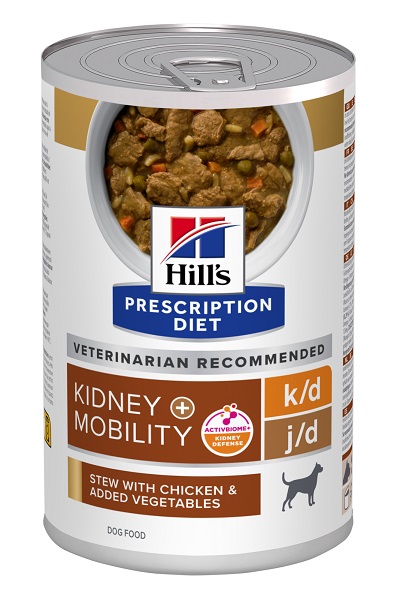 PRESCRIPTION DIET CANINE KIDNEY CARE K/D + MOBILITY J/D POLLO E STUFARO 354 G - Farmacia-flash.it